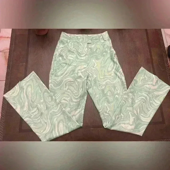 House of Sunny Paradise Pants 4 Hip Mod Wide Leg Pant Green from UK - Picture 4 of 8